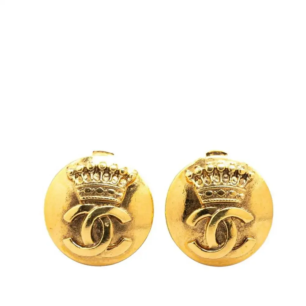 Chanel Cc Logo Round Clip-On Earrings #209122C61B